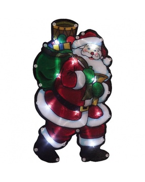 Световое панно «Дед мороз с мешком подарков» (35 ламп, 45х58 см), Волшебная страна