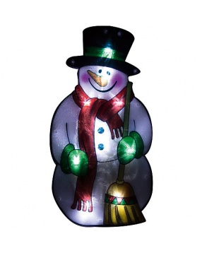 Световое панно «Снеговик в шарфе» (10 ламп, 25х13,5 см), Волшебная страна