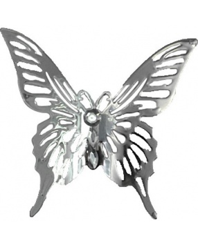 Металлическая подвеска "Бабочка" (14х10,6 см, цвет серебро), Волшебная страна