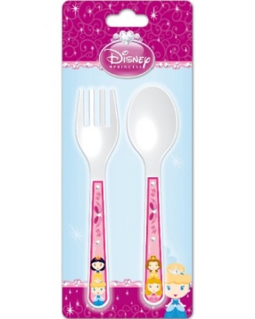 Disney Princess Набор столовый для малышей: вилка + ложка. Принцессы