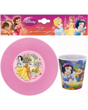 Disney Princess Набор пластиковой посуды с 3D изображением