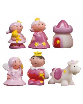 Набор ПВХ-игрушек для ванной Принц и принцессы, Happy Baby