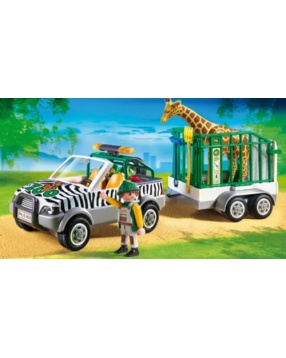 PLAYMOBIL 4855 Зоопарк: Автомобиль зоопарка с прицепом
