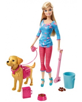 Кукла "Барби выгуливает собачку", Barbie