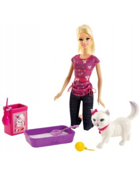 Кукла "Барби ухаживает за кошечкой", Barbie