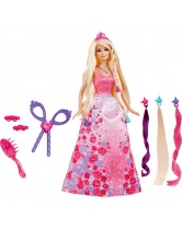 Принцесса и аксессуары для создания сказочной прически, Barbie