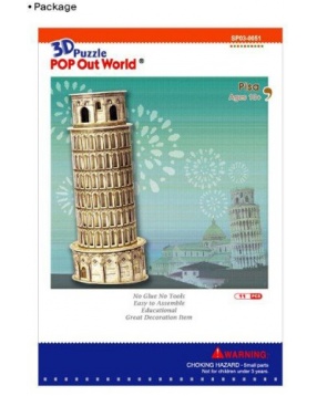 Пазл 3D "Пизанская башня", 11 деталей, Scholas