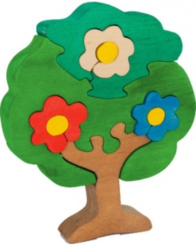 Деревянный пазл "Дерево в цветах", Tree Tone