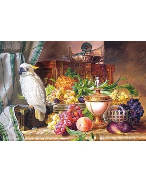 Пазл "Натюрморт с попугаем и фруктами", 3000 деталей, Castorland
