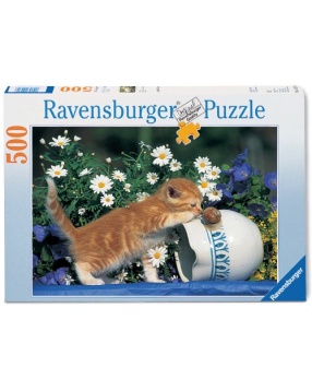 Пазл "Любопытный котенок", 500 деталей, Ravensburger