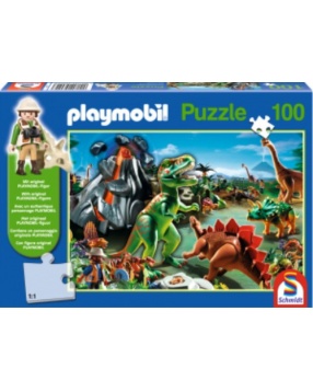 Пазл "В стране динозавров", 100 дет., с фигуркой Playmobil