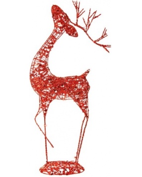 Декоративная металлическая фигура "Олень", 65 см, красный цвет