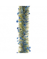 Мишура фигурная, 4 слоя, 10 см х 2 м, цвет - золото, голубой