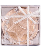 Свеча «Серебряная снежинка» на керамической подставке