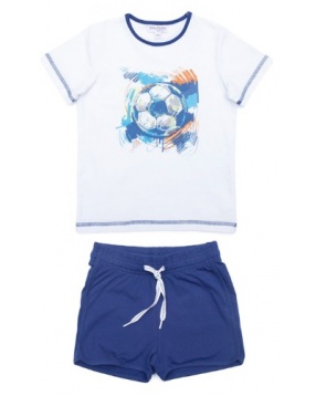 Комплект:футболка+шорты для мальчика PlayToday- белый/синий
