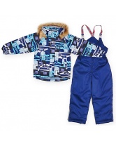 Комплект для мальчика: куртка и полукомбинезон Huppa- синий