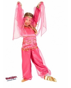 VENEZIANO Карнавальный костюм "Восточная танцовщица"- розовый/розовый