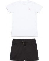 Комплект:футболка+шорты для девочки S'COOL- черный/белый