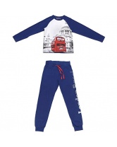 Комплект для мальчика: футболка с длинным рукавом и брюки S'cool- синий