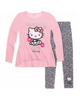 Комплект: футболка с длинным рукавом и леггинсы для девочки Hello Kitty- розовый