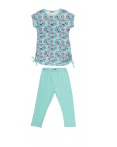 Комплект: футболка и брюки для девочки Luminoso- разноцветный