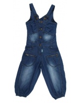 Полукомбинезон из джинсы для девочки Luminoso- синий