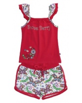 Комплект: майка и шорты для девочки Sweet Berry- красный