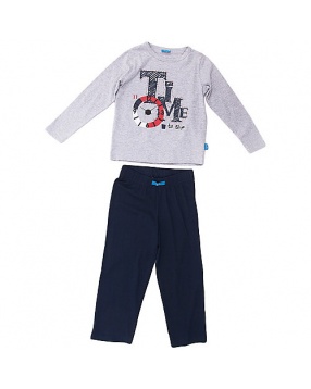 Пижама: футболка и брюки для мальчика Button Blue- серый
