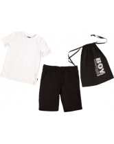 Комплект для мальчика: футболка, шорты и мешочек Gulliver- белый/черный