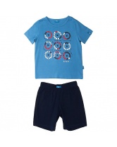 Пижама: футболка и шорты для мальчика Button Blue- голубой