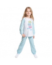 Пижама для девочки PlayToday- белый/голубой
