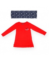 Комплект: платье+шарф   для девочки KRYTIK- красный/синий
