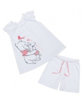 Пижама  для девочки Винни Пух- белый/серый