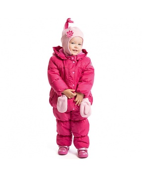 Комплект для девочки: куртка и полукомбинезон PlayToday- малиновый