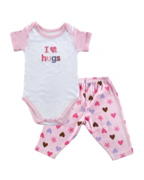 Комплект "Пирожное" для девочки: боди и штанишки Hudson Baby- розовый