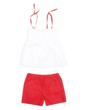 Комплект:блузка+шорты для девочки PlayToday- бело-красный