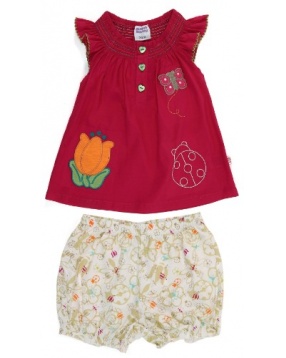 Комплект: блузка и шорты для девочки Sweet Berry- красный