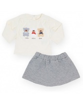 Комплект для девочки: футболка и юбка  Mayoral- серый