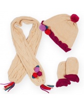 Комплект для девочки: шапка, шарф и варежки Mayoral- красный