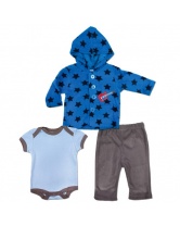 Комплект: жакет, боди и штанишки для мальчика Bon Bebe- синий