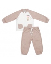 Комплект: кардиган + брюки для мальчика PlayToday- бежевый/коричневый