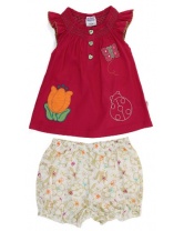 Комплект: блузка и шорты для девочки Sweet Berry- красный