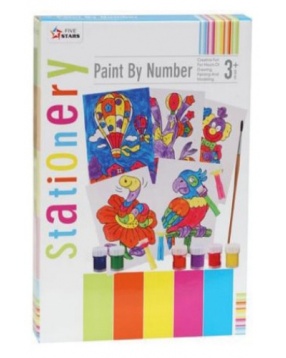 Набор для разукрашивания "По цифрам", 6 красок, 5 раскрасок и инструменты