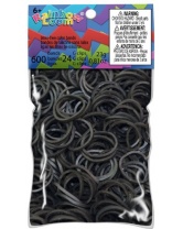 Черные резиночки (24 клипсы+600 рез.), Rainbow Loom