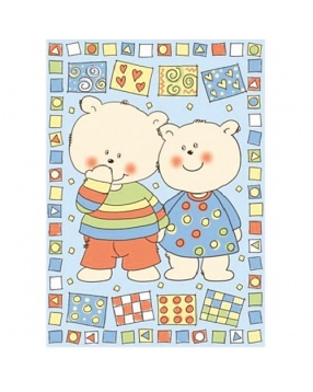 Одеяло байковое "Два медведя", 100х140 см, голубой