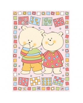 Одеяло байковое "Два медведя", 100х140 см, розовый