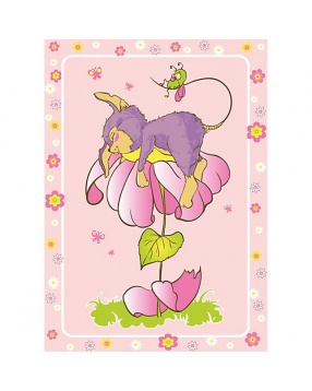 Одеяло байковое "Мышь на цветке", 100х140 см, розовый