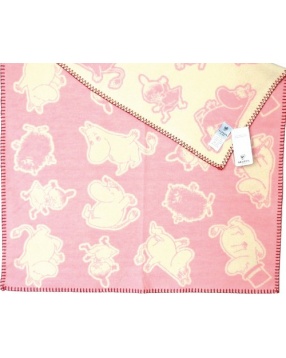 Байковое одеяло "МУМИ-ТРОЛЛИ" 70x90, Klippan, нежно-розовый-белый