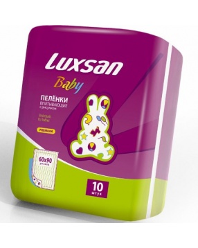 Детские впитывающие пеленки Luxsan baby 60х90, 10 шт