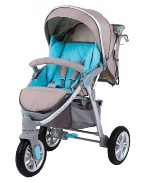 Прогулочная коляска NEON SPORT Happy Baby, серый/голубой